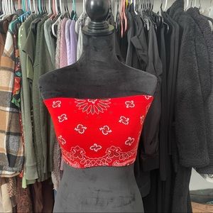 F21 Red Bandana Tube Top